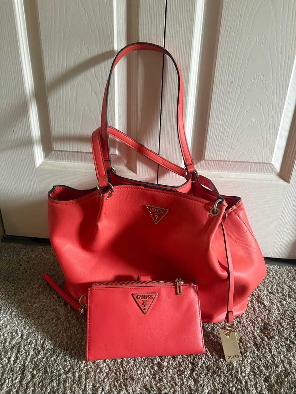 GUESS Coral Shoulder Tote with Matching Wristlet